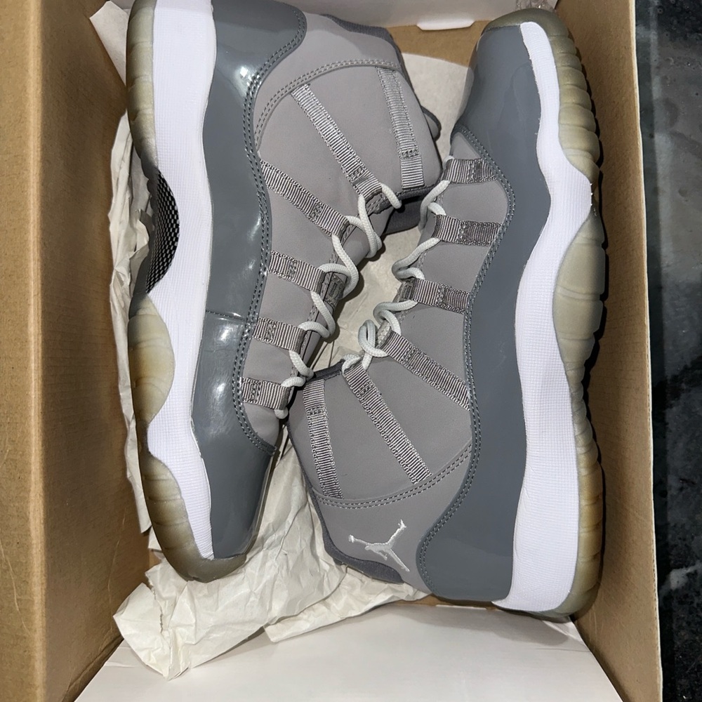 Jordan 11 retro  Gray and White High-Top Sneakers